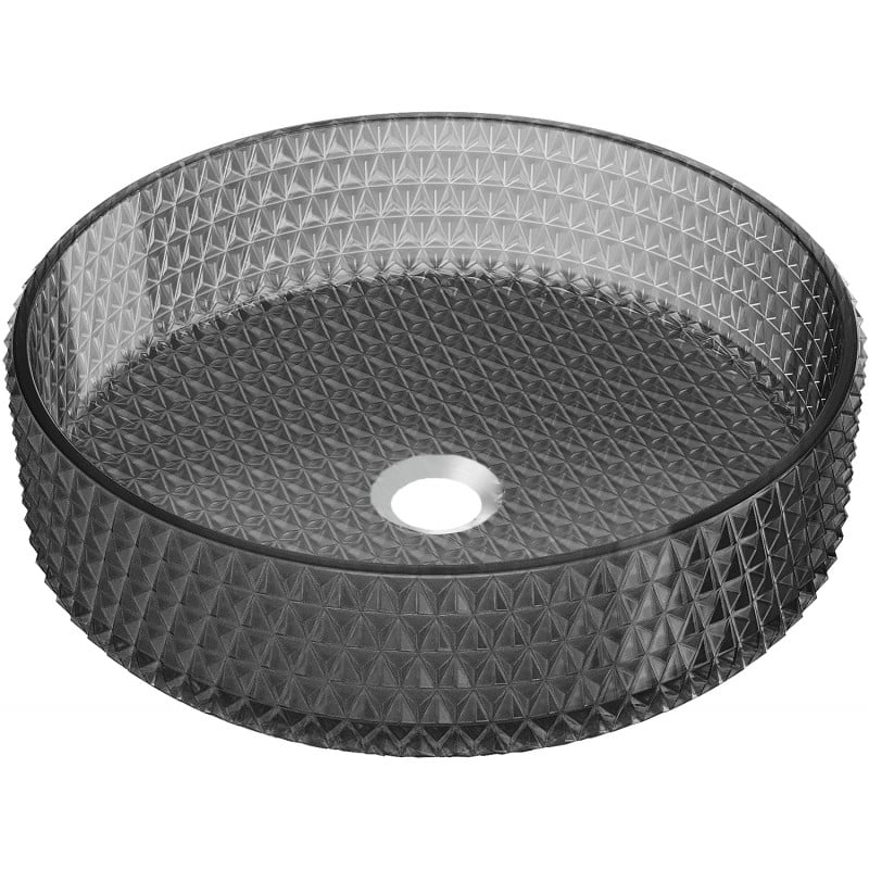 Mexen Aura Glaswaschbecken Aufsatzwaschbecken 39 x 39 cm, schwarz - 24013970