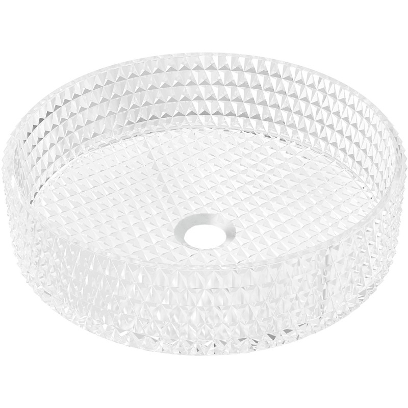 Mexen Aura Glas-Waschbecken Aufsatzwaschbecken 39 x 39 cm, transparent - 24013900