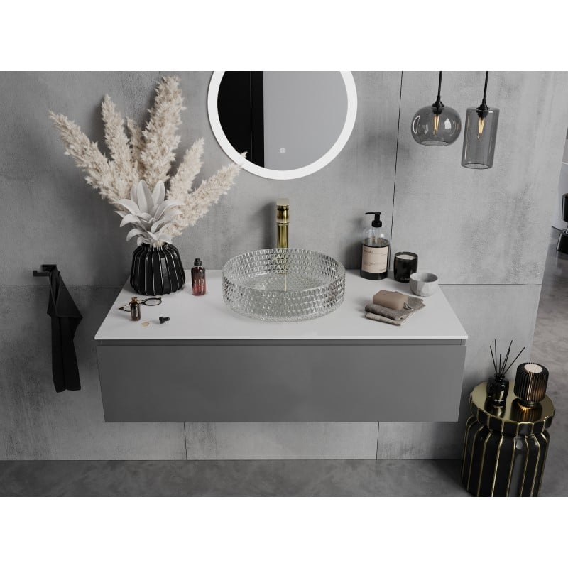 Mexen Aura Glaswaschbecken Aufsatzwaschbecken 39 x 39 cm, transparent - 24013900