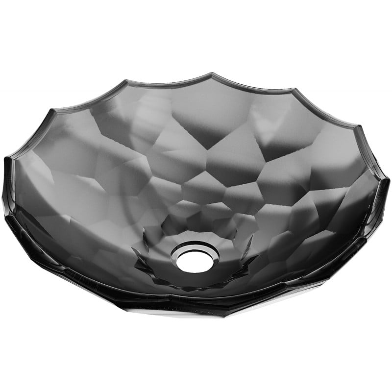 Mexen Inga Glas-Waschbecken zur Aufsatzmontage 44 x 44 cm, schwarz - 24074470
