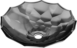 Mexen Inga schwarzes, aufgesetztes Glaswaschbecken 44 x 44 cm - 24074470