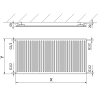 Mexen CH10 Hygiene Plattenheizkörper 400 x 700 mm, seitlicher Anschluss, 302 W, weiß - W410H-040-070-00