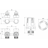Mexen G01 thermostatisches Zweirohr-Set DN50, Winkel 1/2"x16 mm, Nickel - W911-016-918-01