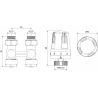 Mexen G01 thermostatisches Set zweirohrig DN50, gerade 1/2"x16 mm, Nickel - W912-016-918-01