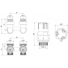 Mexen G02 thermostatisches Set DN50, 1/2"x3/4" Winkel, Nickel - W911-012-928-01