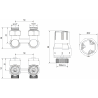 Mexen G02 Thermostat-Set, Zwei-Rohr DN50, Eckversion 1/2"x16 mm, Nickel - W911-016-928-01