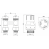 Mexen G02 thermostatisches Doppelleitungsset DN50, gerade 1/2"x3/4", Nickel - W912-012-928-01