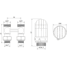 Mexen G03 thermostatisches Set, zweirohrig DN50, 1/2"x16 mm Eckventil, Nickel - W911-016-938-01