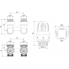 Mexen G04 thermostatisches Set DN50, Eckausführung 1/2"x3/4", Nickel - W911-012-948-01