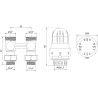 Mexen G04 Thermostat-Set DN50, zweirohrig, gerade 1/2"x3/4", Nickel - W912-012-948-01
