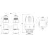 Mexen G04 Thermostatset zweirohrig DN50, gerade 1/2"x16 mm, Nickel - W912-016-948-01