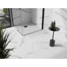Mexen Stone+ quadratische Duschwanne aus Verbundstoff 80 x 80 cm, weiß, schwarze Abdeckung - 44108080-B
