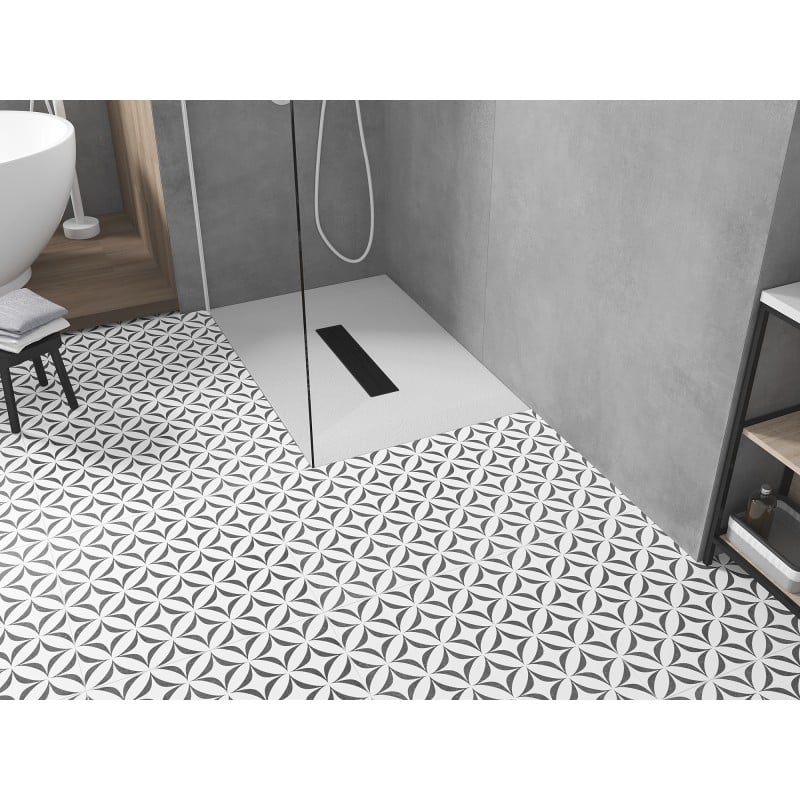Mexen Toro rechteckige SMC-Dusche 100 x 80 cm, weiß, schwarze Abdeckung - 43108010-B