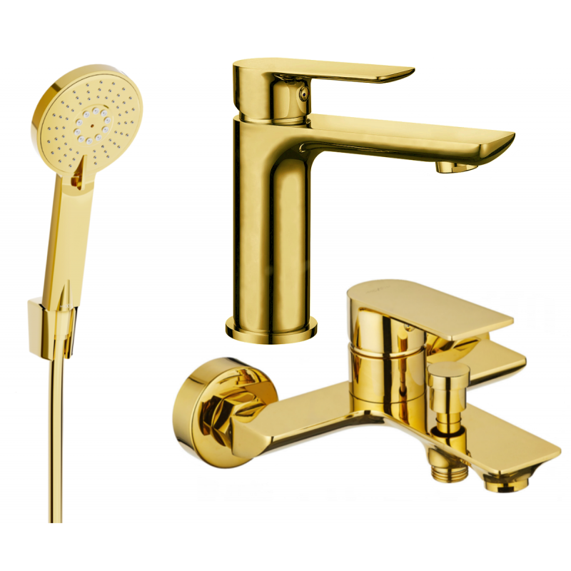 Mexen Alfa R40 Badewannen-Set, gold - 745703R40-50