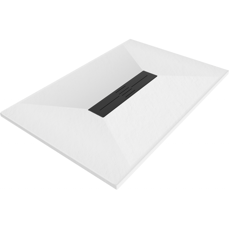 Mexen Toro SMC Duschwanne rechteckig 110 x 80 cm, weiß, Abdeckung schwarz - 43108011-B