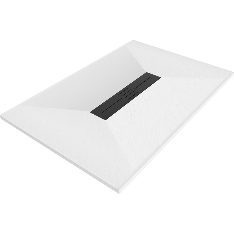 Mexen Toro Rechteckige Duschwanne SMC 100 x 80 cm, weiß, Abdeckung schwarz - 43108010-B