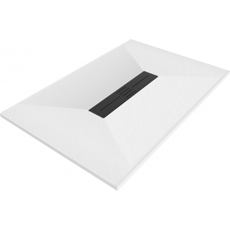 Mexen Toro rechteckige Duschwanne SMC 130 x 70 cm, weiß, schwarze Abdeckung - 43107013-B