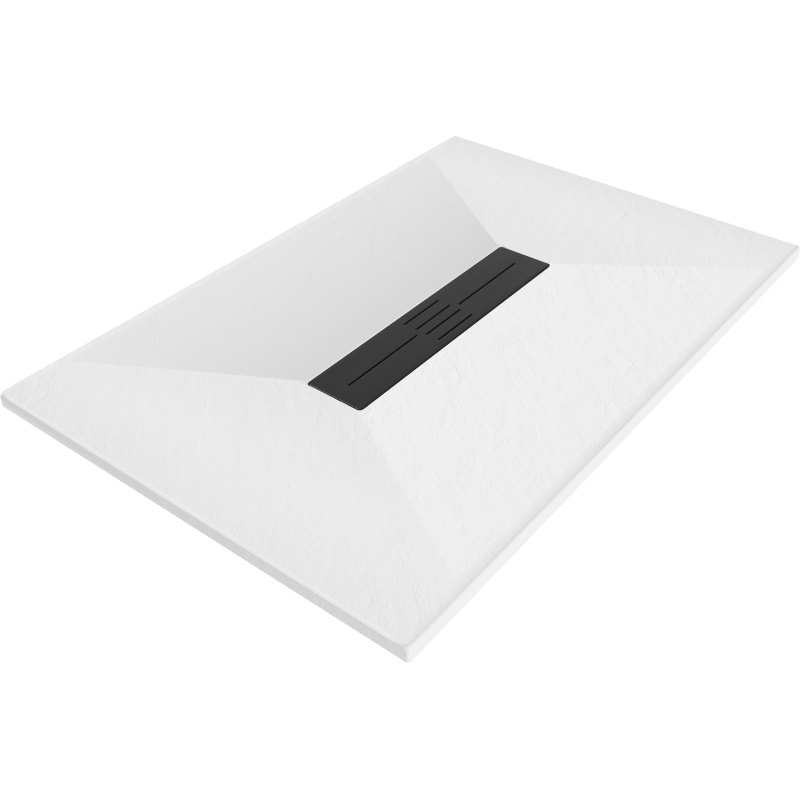 Mexen Toro rechteckige Duschwanne SMC 130 x 80 cm, weiß, schwarze Abdeckung - 43108013-B