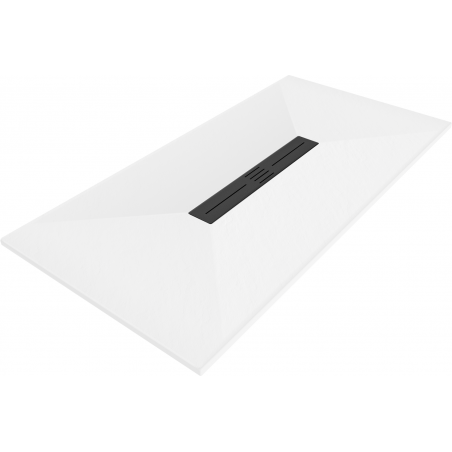 Mexen Toro rechteckige Duschwanne SMC 200 x 80 cm, weiß, schwarze Abdeckung - 43108020-B