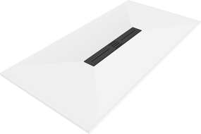 Mexen Toro rechteckige Duschwanne SMC 200 x 80 cm, weiß, schwarze Abdeckung - 43108020-B