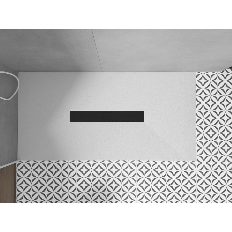 Mexen Toro rechteckige Duschwanne SMC 180 x 90 cm, weiß, schwarze Abdeckung - 43109018-B