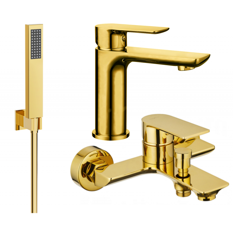 Mexen Alfa R02 Badezimmerset, gold - 745703R02-50