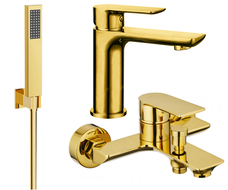 Mexen Alfa R02 Badezimmerset, gold - 745703R02-50