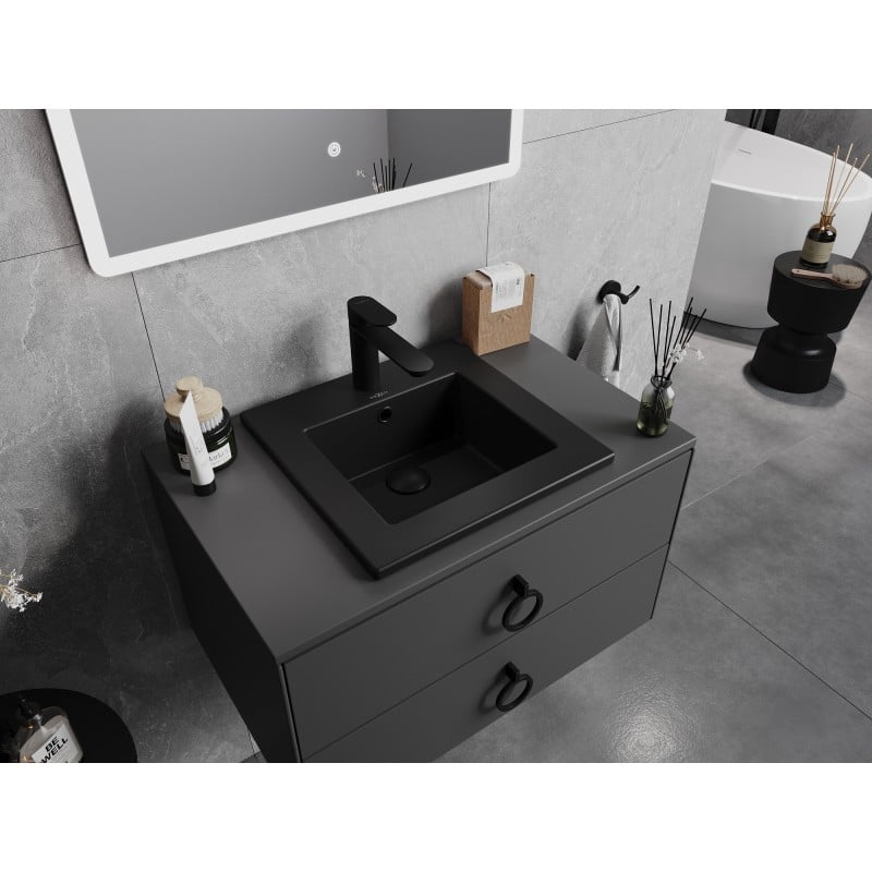 Mexen Atena eingebaute Waschbecken 41 x 41 cm, schwarz matt - 25014170