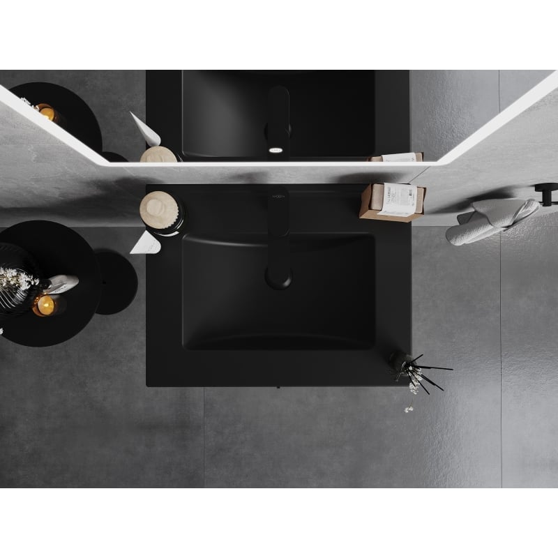 Mexen Atena Einbauwaschbecken in Arbeitsplatte 61 x 46 cm, schwarz matt - 25016070