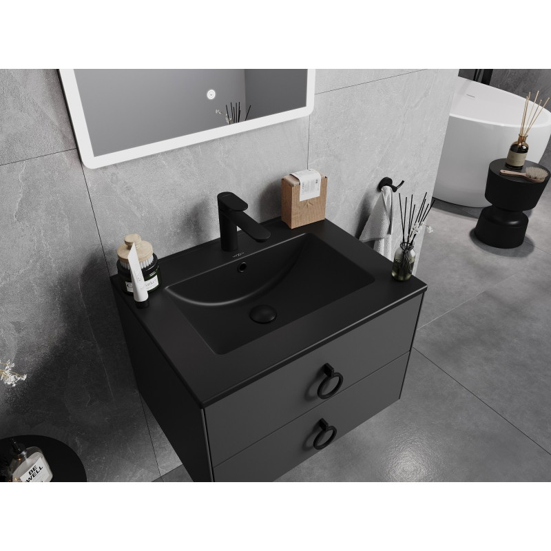 Mexen Atena Einbauwaschbecken in die Arbeitsplatte 61 x 46 cm, schwarz matt - 25016070