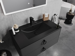 Mexen Atena Einbauwaschbecken in die Arbeitsplatte 81 x 46 cm, schwarz matt - 25018070