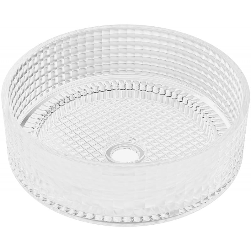 Mexen Lira Glas-Waschbecken zur Aufsatzmontage 37 x 37 cm, transparent - 24053700