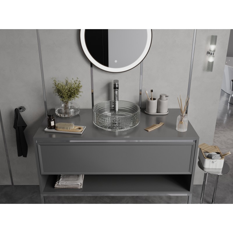 Mexen Lira Glas-Waschbecken zur Aufsatzmontage 37 x 37 cm, transparent - 24053700