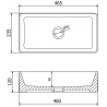 Mexen Nadia Aufsatzwaschbecken 46 x 23 cm, weiß/schwarz Rand - 21614607