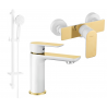 Mexen Alfa DQ40 Duschset, Weiß/Gold - 745704DQ40-25