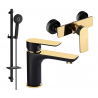 Mexen Alfa DQ40 Duschset, schwarz/gold - 745704DQ40-75
