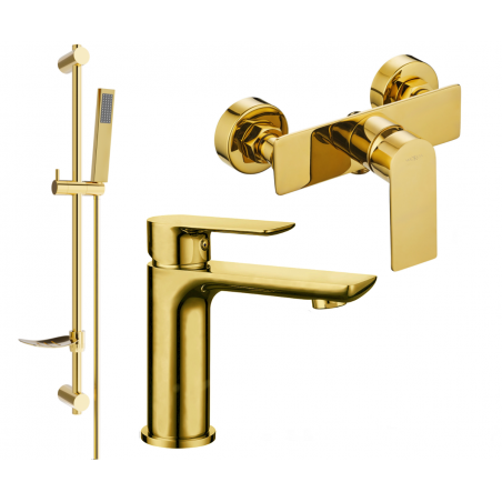 Mexen Alfa DF02 Duschset, gold - 745704DF02-50