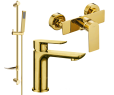 Mexen Alfa DF02 Duschset, gold - 745704DF02-50