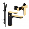 Mexen Alfa DF49 Duschset, schwarz/gold - 745704DF49-75