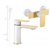 Mexen Alfa DF62 Duschset, Weiß/Gold - 745704DF62-25