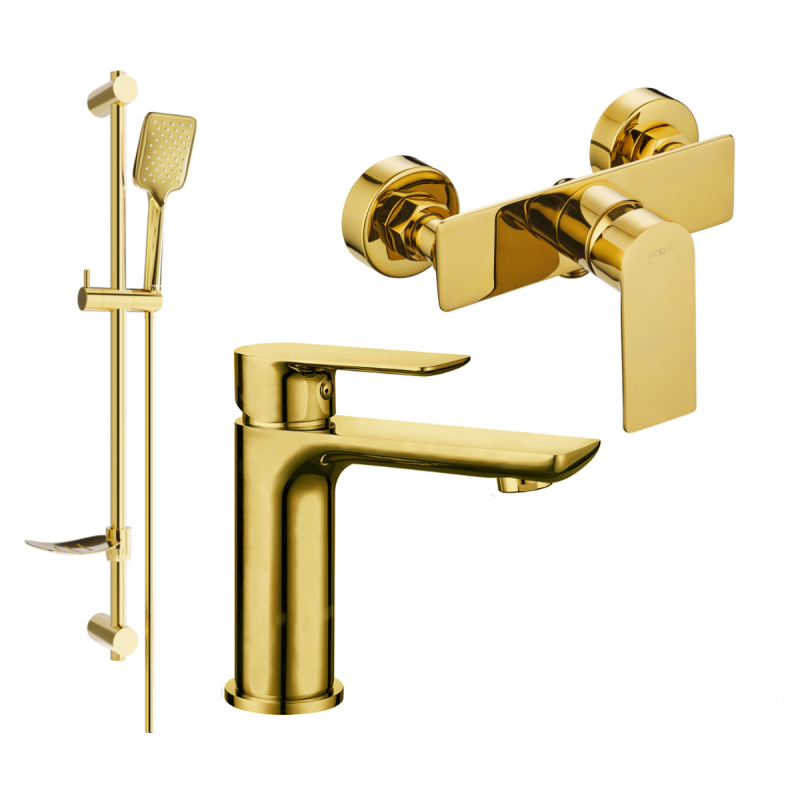 Mexen Alfa DF62 Duschset, gold - 745704DF62-50