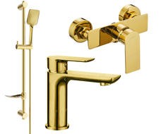 Mexen Alfa DF62 Duschset, gold - 745704DF62-50