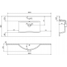 Mexen Atena Einbauwaschbecken 101 x 46 cm, schwarz matt - 25011070