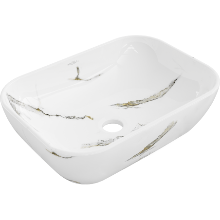 Mexen Rita Aufsatzwaschbecken 45 x 32 cm, weißer Stein - 21084581