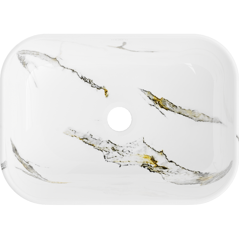 Mexen Rita Aufsatzwaschbecken 45 x 32 cm, weißer Stein - 21084581