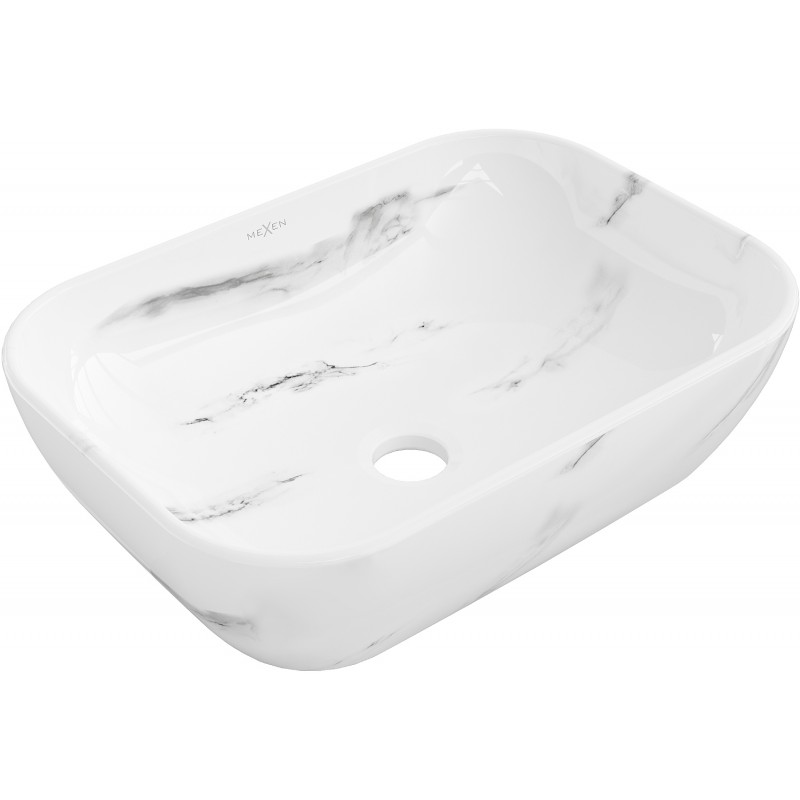 Mexen Rita Aufsatzwaschbecken 45 x 32 cm, weißer Stein - 21084582