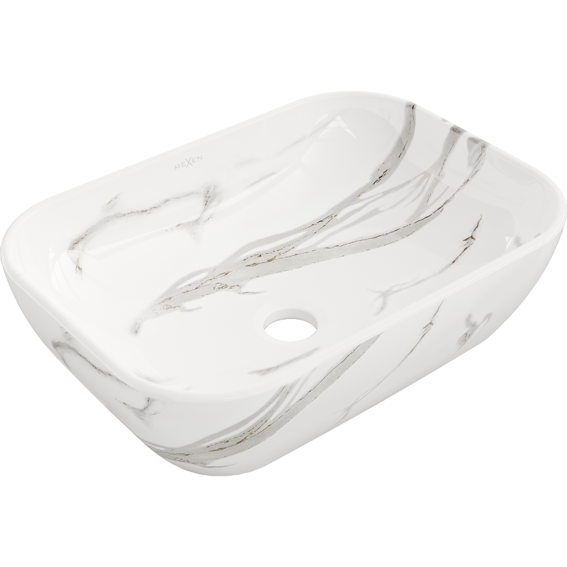 Mexen Rita Aufsatzwaschbecken 45 x 32 cm, weißer Stein - 21084584
