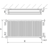 Mexen CVH30 Hygiene Plattenheizkörper 300 x 3000 mm, unterer Anschluss, 2617 W, weiß - W630H-030-300-00