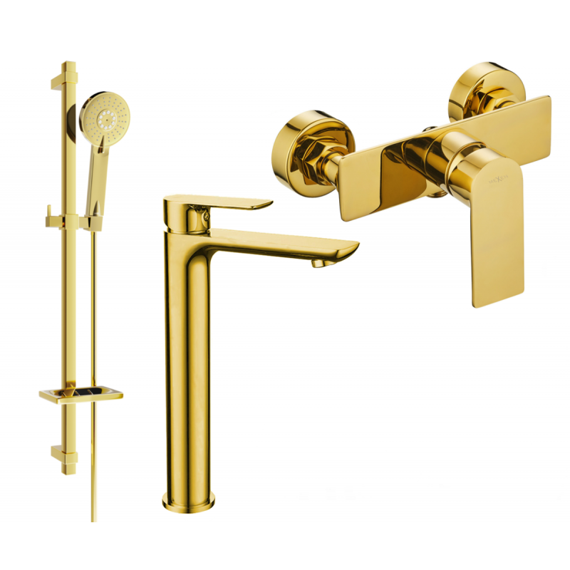 Mexen Alfa DQ40 Duschset, gold - 745714DQ40-50