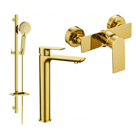 Mexen Alfa DQ40 Duschset, gold - 745714DQ40-50